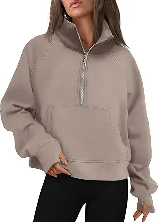 Rushmode Cropped Fleece Quarter Zip Hoodie
