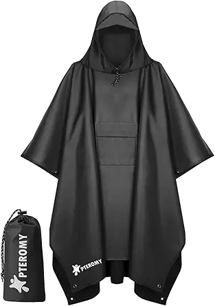 Rushmode Hooded Waterproof Rain Poncho