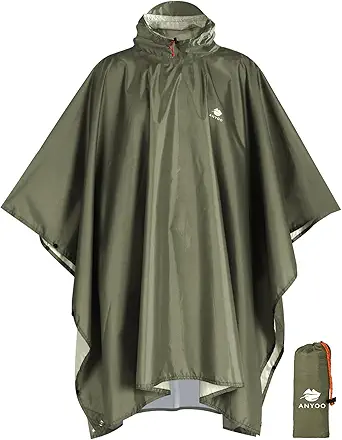 Rushmode Reusable Hooded Rain Poncho