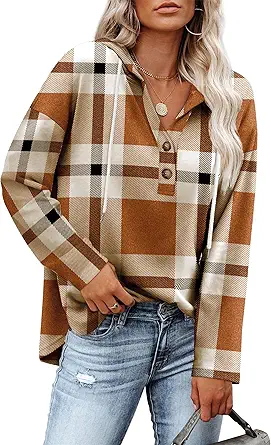 Rushmode Women V-Neck Button Sweatshirt