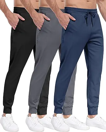 Rushmode Men Jogger Track Pants with Zip Pockets