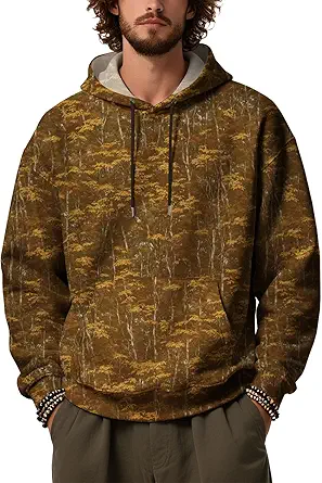 Rushmode Men Leaf Camouflage Hoodie