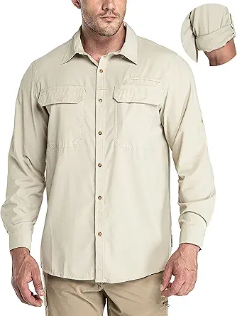 Rushmode Men Long Sleeve Safari Shirt